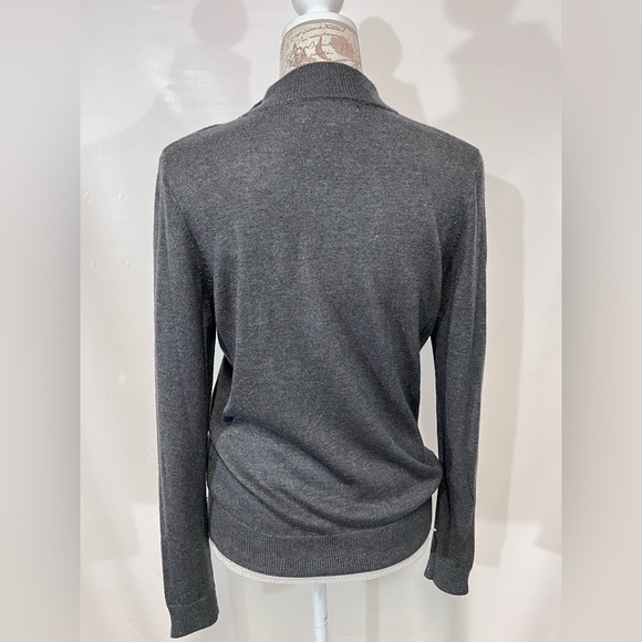 JOAN VASS‎ Charcoal gray mock neck sweater size M. - Picture 5 of 13